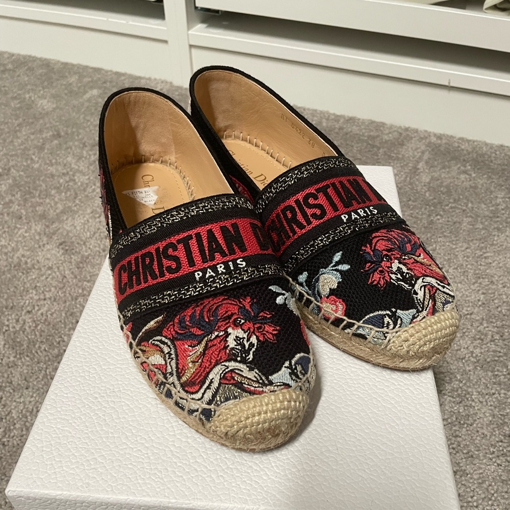 Christian Dior 38 or USA 8 espadrilles